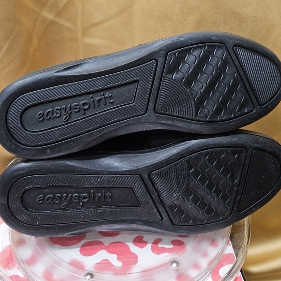 K Easy Spirit Waling Shoes Womens Size 9 Black Leather (Suede) Lace Up On Cue - Picture 5 of 9